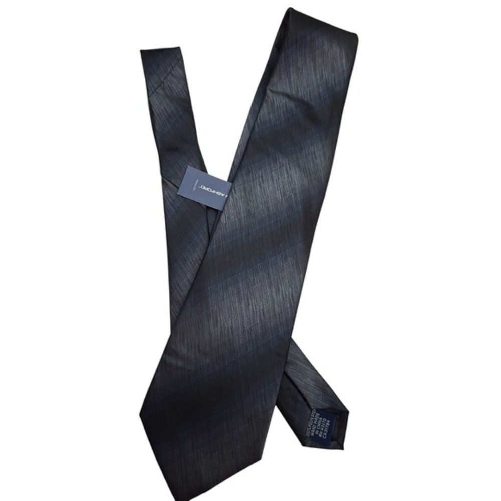 John Ashford New Necktie Murano Sharkskin Black NEW Hand Made Mens Tie NWT